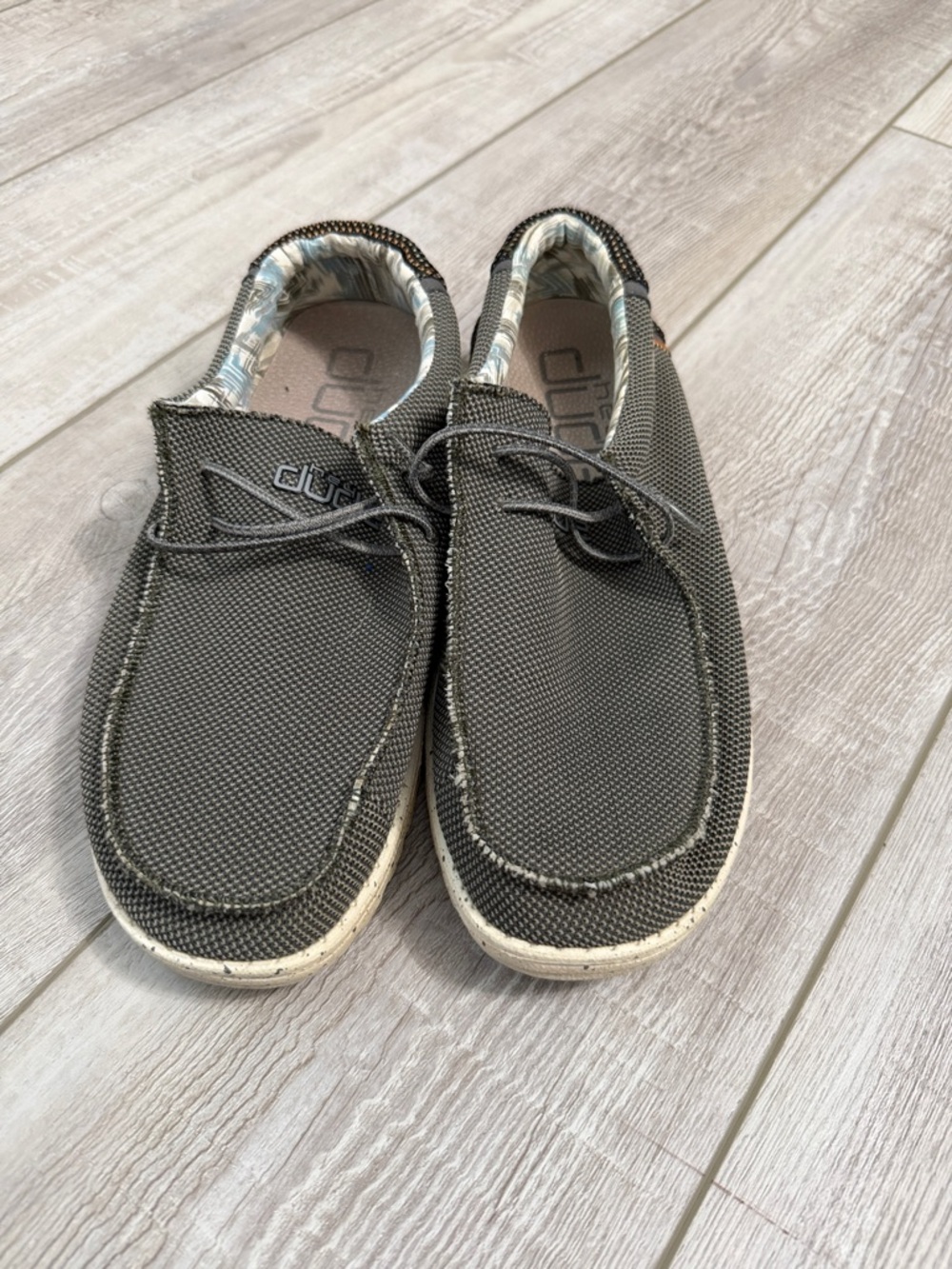 Hey Dude Men’s Gray Casual Canvas Loafers